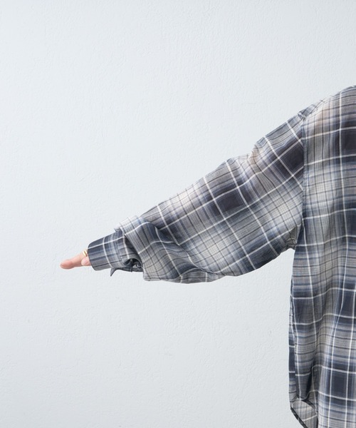 CIAOPANIC TYPY（チャオパニックティピー）の「シアーチェックシャツ（シャツ/ブラウス・メンズ・ブラウン/ブラック/ブルー・MEDIUM/LARGE）」の14枚目の写真