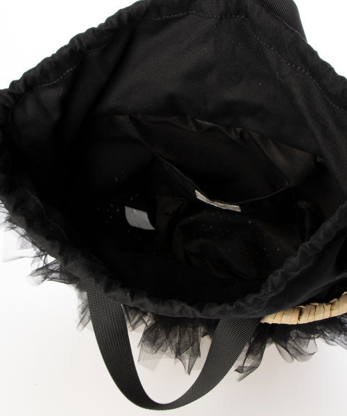 kakatoo（カカトゥ）の「カカトゥ kakatoo / チュールフリンジカゴバッグ（かごバッグ・レディース・グレー/ブラック/イエロー・FREE）」の11枚目の写真