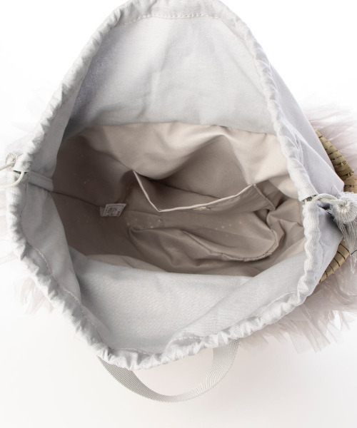 kakatoo（カカトゥ）の「カカトゥ kakatoo / チュールフリンジカゴバッグ（かごバッグ・レディース・グレー/ブラック/イエロー・FREE）」の16枚目の写真