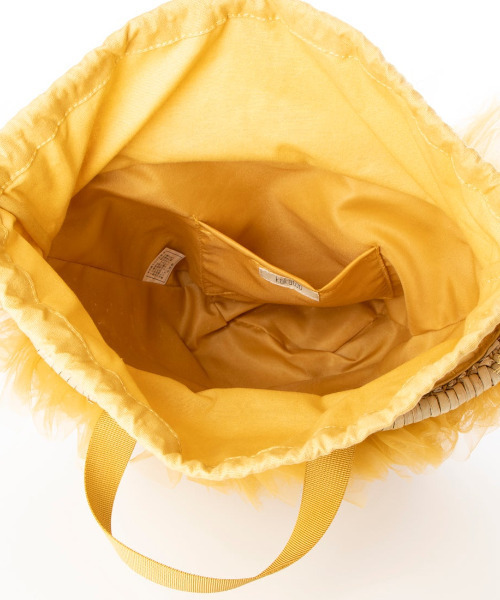 kakatoo（カカトゥ）の「カカトゥ kakatoo / チュールフリンジカゴバッグ（かごバッグ・レディース・グレー/ブラック/イエロー・FREE）」の7枚目の写真