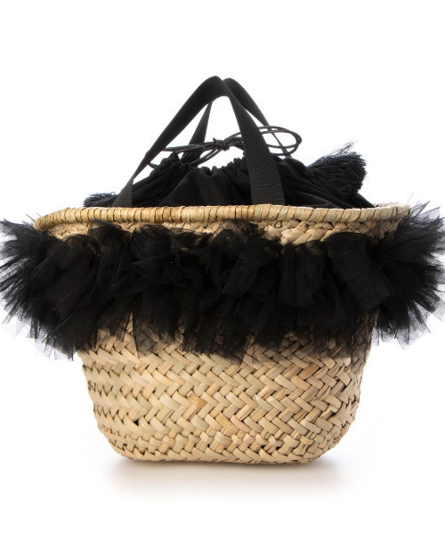 kakatoo（カカトゥ）の「カカトゥ kakatoo / チュールフリンジカゴバッグ（かごバッグ・レディース・グレー/ブラック/イエロー・FREE）」の17枚目の写真