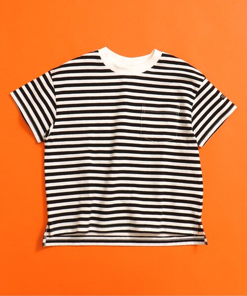 BREEZE(ブリーズ)の「【WEB限定】ボーダー&無地半袖Tシャツ(Tシャツ/カットソー・キッズ・ダークブルー/ベージュ/その他11/オレンジ/イエロー/グリーン/レッド/ピンク/クリーム/ブルー/その他12/オフホワイト/ブラック/エメラルド・90/130/100/110/120/150/140)」の2枚目の写真