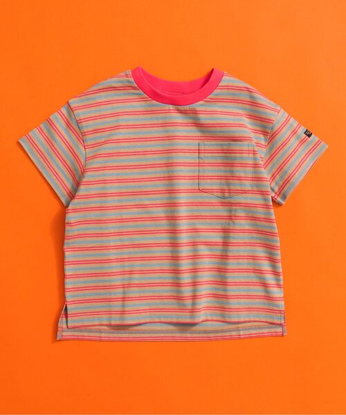 BREEZE(ブリーズ)の「【WEB限定】ボーダー&無地半袖Tシャツ(Tシャツ/カットソー・キッズ・ダークブルー/ベージュ/その他11/オレンジ/イエロー/グリーン/レッド/ピンク/クリーム/ブルー/その他12/オフホワイト/ブラック/エメラルド・90/130/100/110/120/150/140)」の5枚目の写真