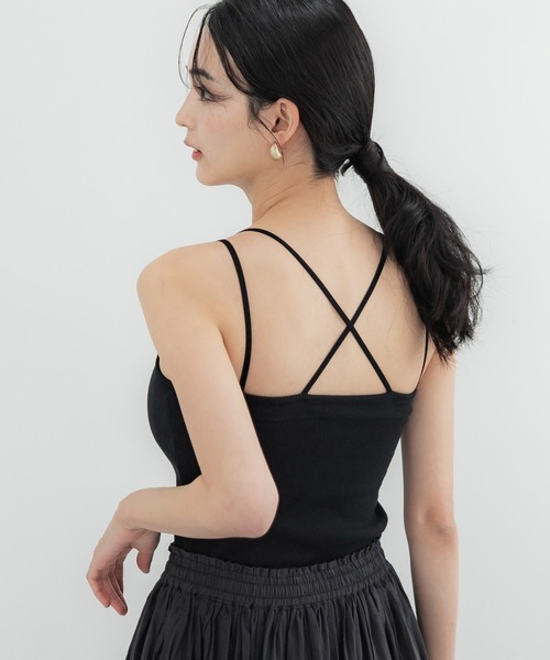 coca（coca）（コカ）の「カップ付き華奢紐キャミソール[外で着られるブラトップスOUT BRA]（キャミソール・レディース・ブラック/アイボリー/その他1・S/M/L）」の2枚目の写真