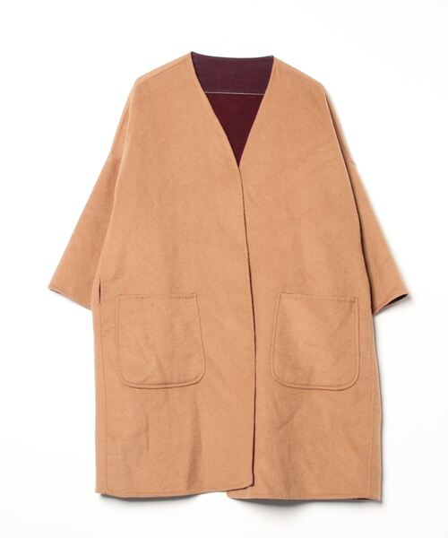 セール/ブランド古着】ノーカラーコート（ノーカラーコート  