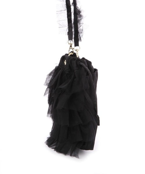 tiny tiny（ティニーティニー）の「チュールフリルチェーンショルダーバッグ[tiny tiny(ティニーティニー)]（ショルダーバッグ・レディース・ブラック/アイボリー/ピンク/グレー/レッド・0）」の9枚目の写真