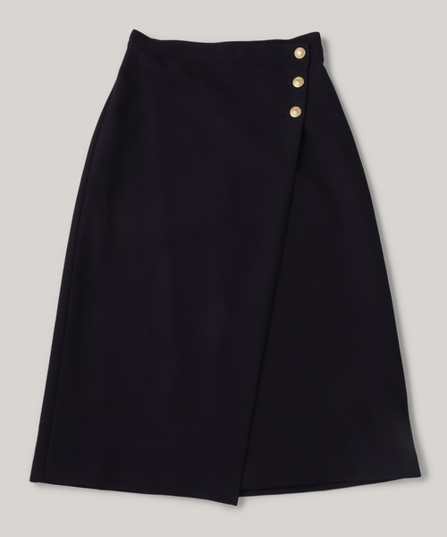 TOMMY HILFIGER（トミーヒルフィガー）の「ゴールドボタンミディスカート（スカート・レディース・ネイビー・34inch/32inch/36inch）」の5枚目の写真
