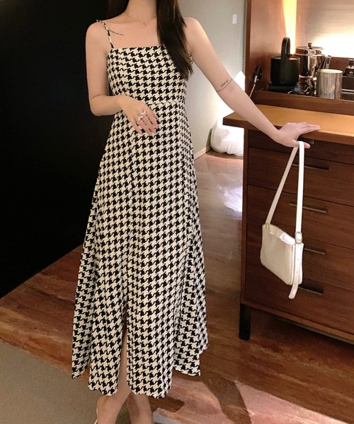 Twinkle;pm（トゥインクルピーエム）の「千鳥格子柄キャミワンピース