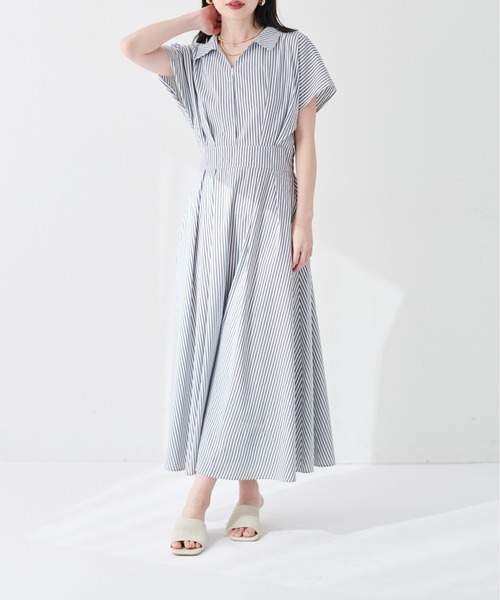 natural couture(ナチュラルクチュール)の「涼しげスキッパー衿お上品ワンピース(ワンピース・レディース・ブルー系その他/ブラック系その他/ブラック/ベージュ/サックスブルー/ピンク/グリーン/ブラウン/ボルドー・FREE)」の16枚目の写真