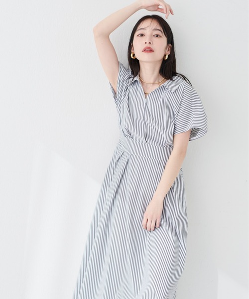 natural couture(ナチュラルクチュール)の「涼しげスキッパー衿お上品ワンピース(ワンピース・レディース・ブルー系その他/ブラック系その他/ブラック/ベージュ/サックスブルー/ピンク/グリーン/ブラウン/ボルドー・FREE)」の19枚目の写真