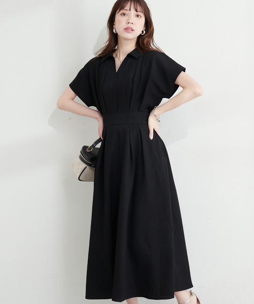 natural couture(ナチュラルクチュール)の「涼しげスキッパー衿お上品ワンピース(ワンピース・レディース・ブルー系その他/ブラック系その他/ブラック/ベージュ/サックスブルー/ピンク/グリーン/ブラウン/ボルドー・FREE)」の11枚目の写真