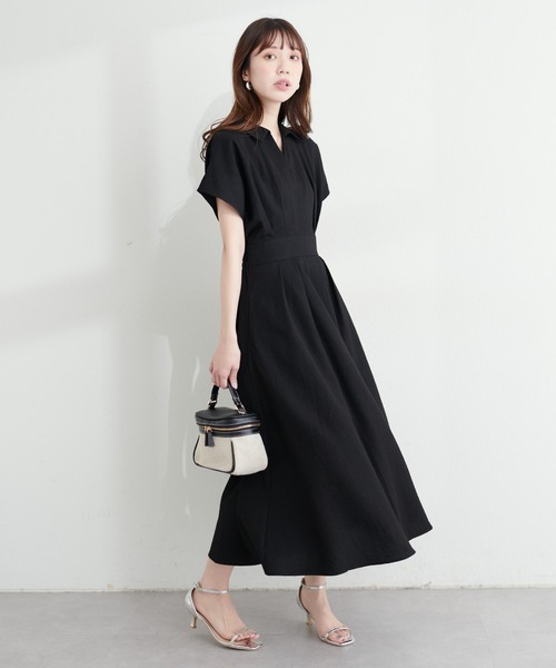 natural couture(ナチュラルクチュール)の「涼しげスキッパー衿お上品ワンピース(ワンピース・レディース・ブルー系その他/ブラック系その他/ブラック/ベージュ/サックスブルー/ピンク/グリーン/ブラウン/ボルドー・FREE)」の12枚目の写真