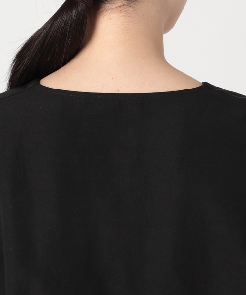 journal standard L'essage（ジャーナルスタンダードレサージュ）の「《追加》VISリネンVネックブラウス（シャツ/ブラウス・レディース・ブラック/ホワイト/ブラウン・FREE）」の6枚目の写真