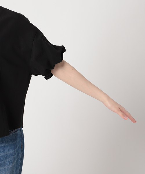 journal standard L'essage（ジャーナルスタンダードレサージュ）の「《追加》VISリネンVネックブラウス（シャツ/ブラウス・レディース・ブラック/ホワイト/ブラウン・FREE）」の4枚目の写真