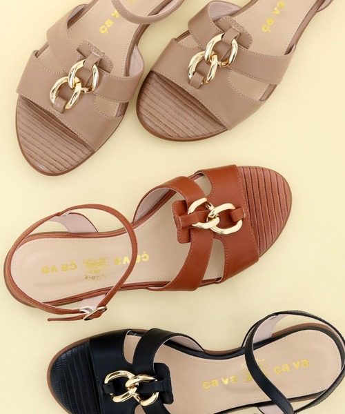 【極美品】サヴァサヴァ (24.5) サンダル ストラップ フラット 希少 クロスデザインストラップフラットサンダル シューズ レディース