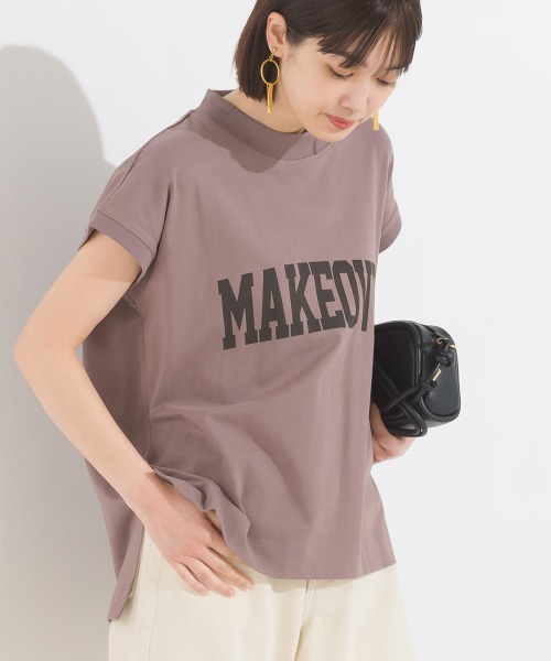 OMNES（オムネス）の「コットンベア天竺フレンチスリーブロゴTシャツ（Tシャツ/カットソー・レディース・ブルー系その他/モカ/ピンク/ライム/ホワイト系その他/ホワイト/ブラック系その他/ブラック・FREE）」の6枚目の写真