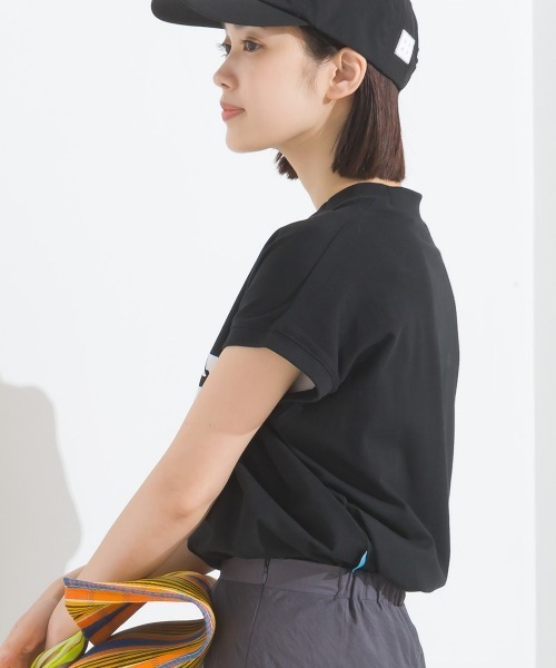 OMNES（オムネス）の「コットンベア天竺フレンチスリーブロゴTシャツ（Tシャツ/カットソー・レディース・ブルー系その他/モカ/ピンク/ライム/ホワイト系その他/ホワイト/ブラック系その他/ブラック・FREE）」の17枚目の写真