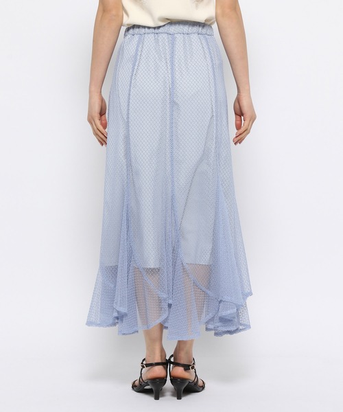 mysty woman(ミスティウーマン)の「メッシュエスカルゴスカート 124761(スカート・レディース・ブラック/ブルー/アイボリー・FREE)」の14枚目の写真