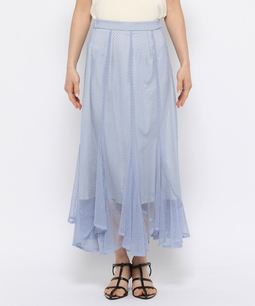 mysty woman(ミスティウーマン)の「メッシュエスカルゴスカート 124761(スカート・レディース・ブラック/ブルー/アイボリー・FREE)」の12枚目の写真