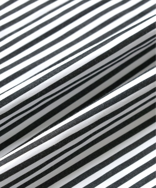 Starting Over(スターティングオーバー)の「striped shirt switching T-shirt/ストライプ 切り替え クルーネック半袖Tシャツ(Tシャツ/カットソー・メンズ・ブラック/ホワイト・M/L/XL)」の4枚目の写真