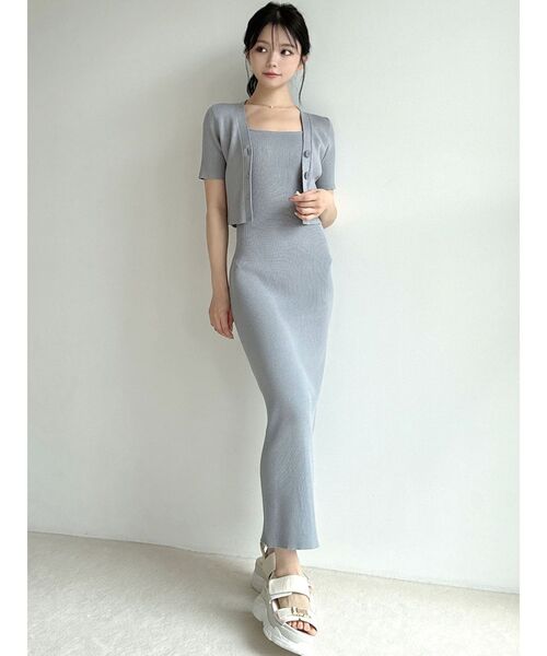 RESEXXY（リゼクシー）の「バックオープンニットワンピース【セットアップ着用可能】（ワンピース・レディース・ブラック/レッド/その他1/ブルー・FREE）」の10枚目の写真