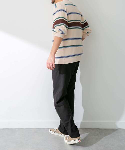 URBAN RESEARCH Sonny Label（アーバンリサーチサニーレーベル）の「マルチボーダーニットカーディガン（カーディガン/ボレロ・メンズ・ネイビー/イエロー/オフホワイト・MEDIUM/LARGE）」の9枚目の写真