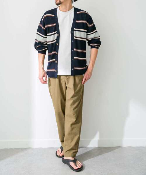 URBAN RESEARCH Sonny Label（アーバンリサーチサニーレーベル）の「マルチボーダーニットカーディガン（カーディガン/ボレロ・メンズ・ネイビー/イエロー/オフホワイト・MEDIUM/LARGE）」の12枚目の写真