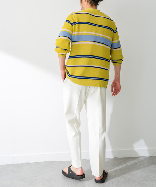 URBAN RESEARCH Sonny Label（アーバンリサーチサニーレーベル）の「マルチボーダーニットカーディガン（カーディガン/ボレロ・メンズ・ネイビー/イエロー/オフホワイト・MEDIUM/LARGE）」の19枚目の写真