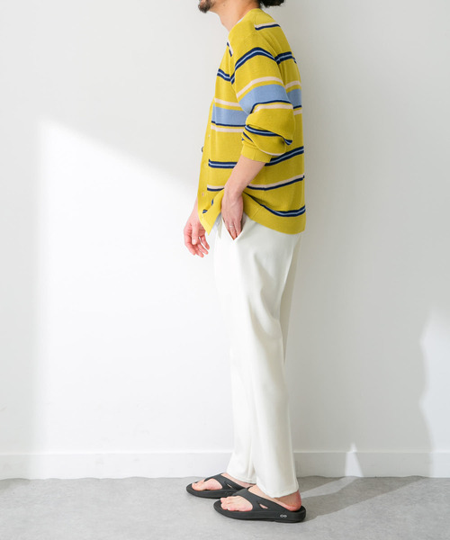 URBAN RESEARCH Sonny Label（アーバンリサーチサニーレーベル）の「マルチボーダーニットカーディガン（カーディガン/ボレロ・メンズ・ネイビー/イエロー/オフホワイト・MEDIUM/LARGE）」の20枚目の写真