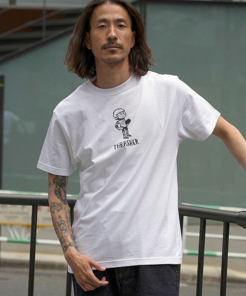 THRASHER(スラッシャー)の「LAST TUES S/S T-SHIRTS/スラッシャーユニセックスデザインストリートグスタイルシルエットプリント半袖カットソー(Tシャツ/カットソー・メンズ・ホワイト/ブラック×ホワイト・MEDIUM/LARGE/X-LARGE/XX-LARGE)」の12枚目の写真