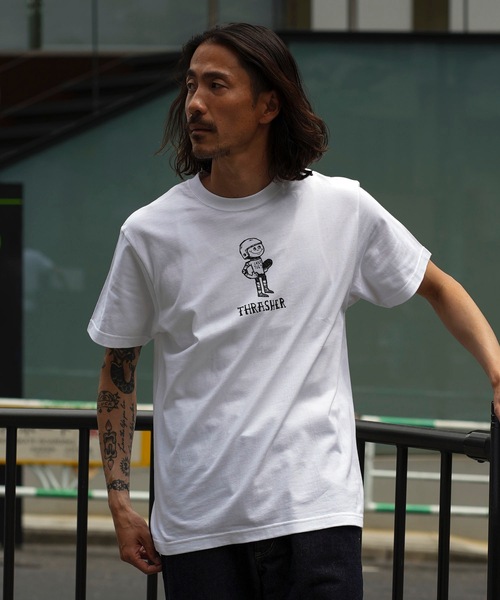 THRASHER(スラッシャー)の「LAST TUES S/S T-SHIRTS/スラッシャーユニセックスデザインストリートグスタイルシルエットプリント半袖カットソー(Tシャツ/カットソー・メンズ・ホワイト/ブラック×ホワイト・MEDIUM/LARGE/X-LARGE/XX-LARGE)」の13枚目の写真
