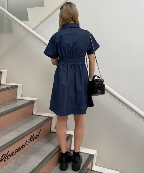 専用　110 ショコラワンピース　ブルー TORTE（トルテ）の「2wayタックCPOワンピース（ワンピース