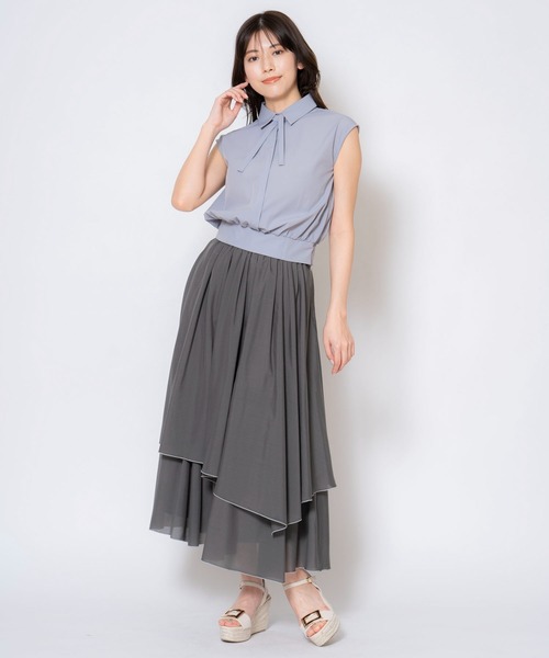 NOELA(ノエラ)の「リボンクロップドブラウス(シャツ/ブラウス・レディース・ネイビー/ベージュ/サックスブルー/オフホワイト・フリー)」の11枚目の写真