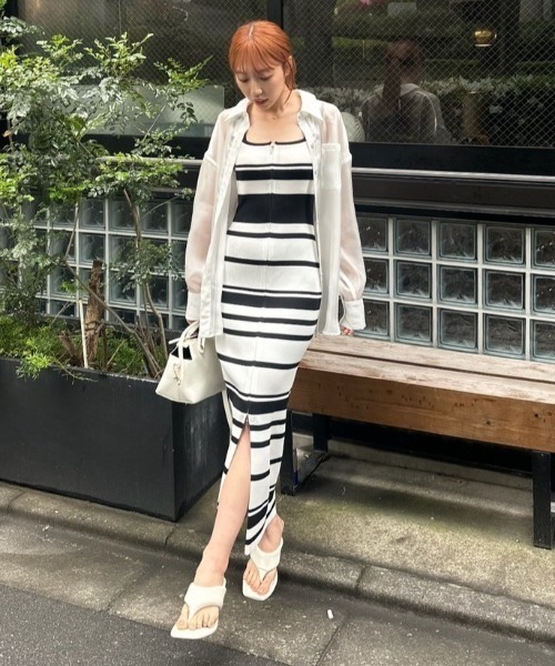 rienda 2WAYワンピース rienda｜2WAY千鳥パターンタイトニットワンピース | Rakuten
