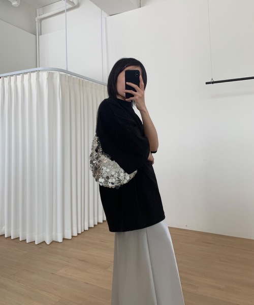 Didot.showroom(ディドット ショールーム)の「【DIDOT.】《 UNISEX 》フルオーバーボトルネックシルケットT(Tシャツ/カットソー・レディース・ブラック/グレー/ホワイト/ベージュ・FREE)」の9枚目の写真