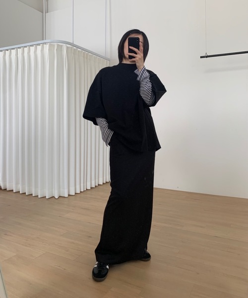 Didot.showroom(ディドット ショールーム)の「【DIDOT.】《 UNISEX 》フルオーバーボトルネックシルケットT(Tシャツ/カットソー・レディース・ブラック/グレー/ホワイト/ベージュ・FREE)」の10枚目の写真