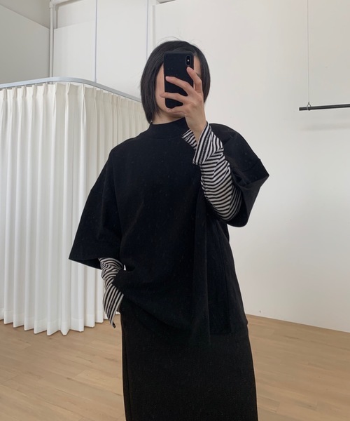 Didot.showroom(ディドット ショールーム)の「【DIDOT.】《 UNISEX 》フルオーバーボトルネックシルケットT(Tシャツ/カットソー・レディース・ブラック/グレー/ホワイト/ベージュ・FREE)」の11枚目の写真