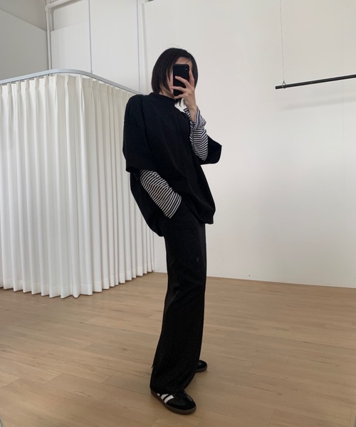 Didot.showroom(ディドット ショールーム)の「【DIDOT.】《 UNISEX 》フルオーバーボトルネックシルケットT(Tシャツ/カットソー・レディース・ブラック/グレー/ホワイト/ベージュ・FREE)」の12枚目の写真