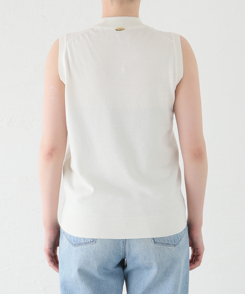 【美品】ドゥーズィエムクラス ニット ノースリーブ ベスト　ブラック Deuxieme Classe(ドゥーズィエムクラス) Linen*CTN N S Knit