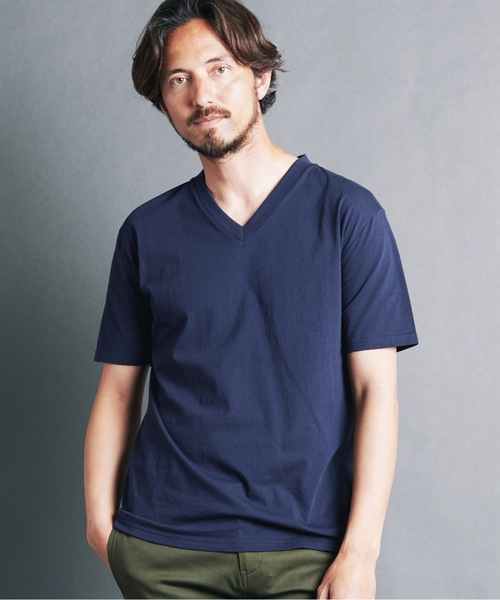 Magine（マージン）の「CTN BASIC V/N TEE S/S:コットン ベーシック　 Vネック 半袖 Tシャツ（Tシャツ/カットソー・メンズ・ホワイト/オリーブ/ブラック/ネイビー・44/48/46）」の4枚目の写真