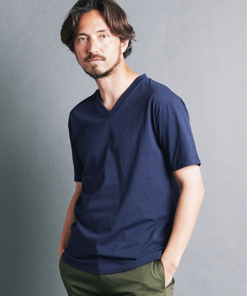 Magine（マージン）の「CTN BASIC V/N TEE S/S:コットン ベーシック　 Vネック 半袖 Tシャツ（Tシャツ/カットソー・メンズ・ホワイト/オリーブ/ブラック/ネイビー・44/48/46）」の11枚目の写真