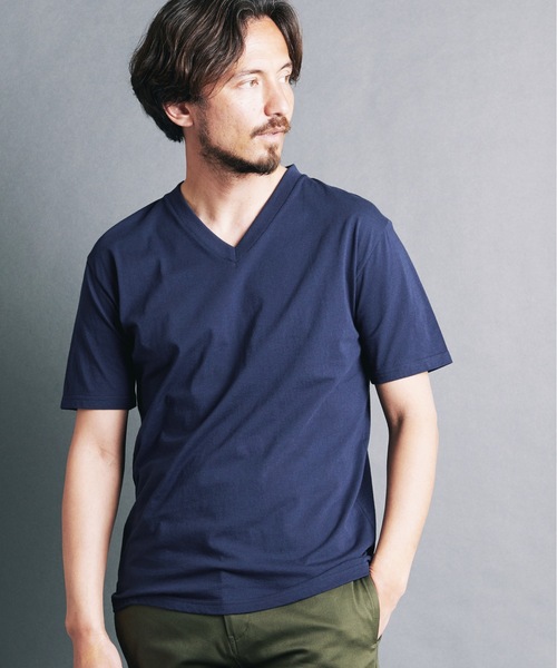 Magine（マージン）の「CTN BASIC V/N TEE S/S:コットン ベーシック　 Vネック 半袖 Tシャツ（Tシャツ/カットソー・メンズ・ホワイト/オリーブ/ブラック/ネイビー・44/48/46）」の12枚目の写真