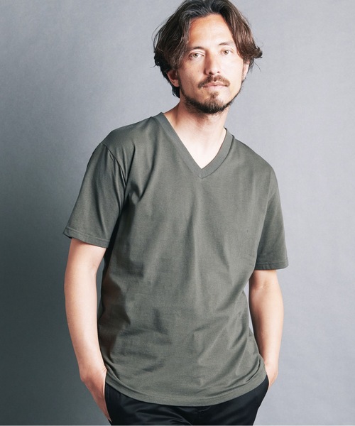 Magine（マージン）の「CTN BASIC V/N TEE S/S:コットン ベーシック　 Vネック 半袖 Tシャツ（Tシャツ/カットソー・メンズ・ホワイト/オリーブ/ブラック/ネイビー・44/48/46）」の5枚目の写真