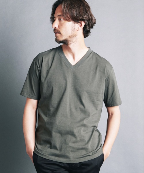 Magine（マージン）の「CTN BASIC V/N TEE S/S:コットン ベーシック　 Vネック 半袖 Tシャツ（Tシャツ/カットソー・メンズ・ホワイト/オリーブ/ブラック/ネイビー・44/48/46）」の8枚目の写真