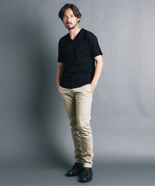 Magine（マージン）の「CTN BASIC V/N TEE S/S:コットン ベーシック　 Vネック 半袖 Tシャツ（Tシャツ/カットソー・メンズ・ホワイト/オリーブ/ブラック/ネイビー・44/48/46）」の18枚目の写真