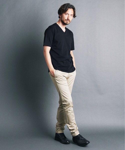 Magine（マージン）の「CTN BASIC V/N TEE S/S:コットン ベーシック　 Vネック 半袖 Tシャツ（Tシャツ/カットソー・メンズ・ホワイト/オリーブ/ブラック/ネイビー・44/48/46）」の19枚目の写真