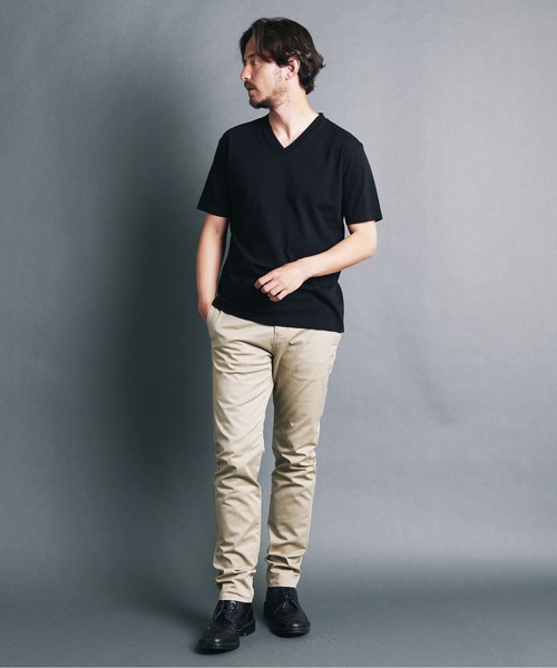 Magine（マージン）の「CTN BASIC V/N TEE S/S:コットン ベーシック　 Vネック 半袖 Tシャツ（Tシャツ/カットソー・メンズ・ホワイト/オリーブ/ブラック/ネイビー・44/48/46）」の21枚目の写真