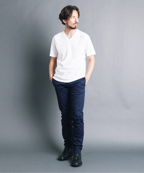 Magine（マージン）の「CTN BASIC V/N TEE S/S:コットン ベーシック　 Vネック 半袖 Tシャツ（Tシャツ/カットソー・メンズ・ホワイト/オリーブ/ブラック/ネイビー・44/48/46）」の13枚目の写真