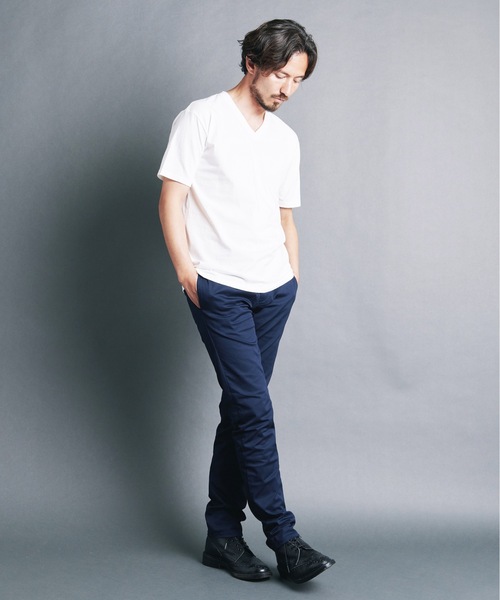 Magine（マージン）の「CTN BASIC V/N TEE S/S:コットン ベーシック　 Vネック 半袖 Tシャツ（Tシャツ/カットソー・メンズ・ホワイト/オリーブ/ブラック/ネイビー・44/48/46）」の14枚目の写真