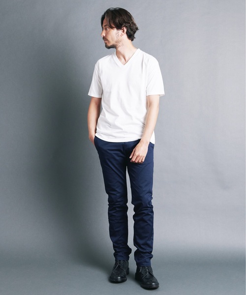 Magine（マージン）の「CTN BASIC V/N TEE S/S:コットン ベーシック　 Vネック 半袖 Tシャツ（Tシャツ/カットソー・メンズ・ホワイト/オリーブ/ブラック/ネイビー・44/48/46）」の15枚目の写真